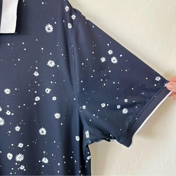 G/FORE Navy Splatter Print Short Sleeve Golf Polo Extra Large - Picture 7 of 11